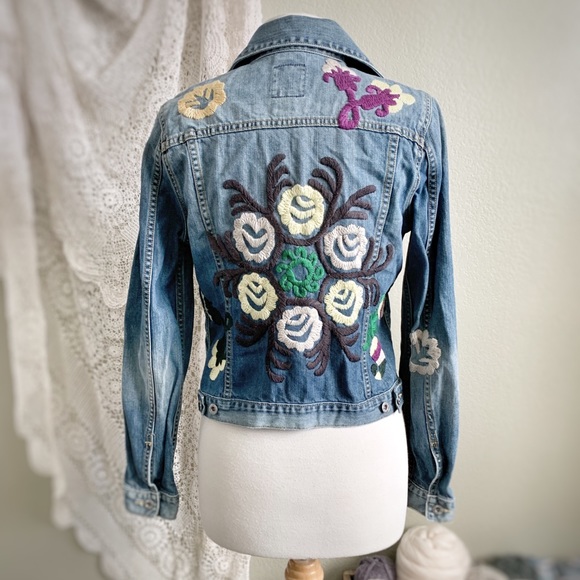 Lucky Brand Embroidered Denim Jacket 